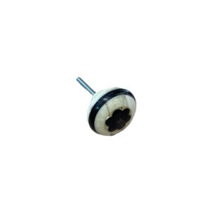 Bouton en os teinté noir et blanc cassé