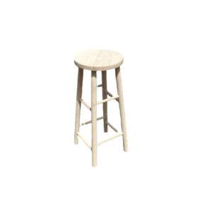 Tabouret rond en bois (hêtre) de 75 cm
