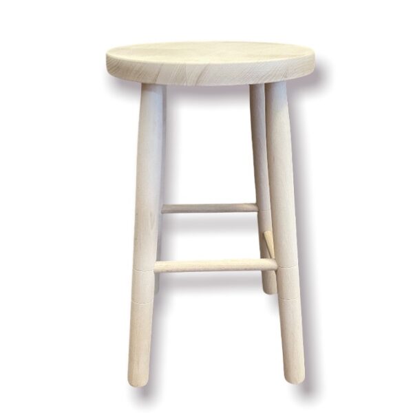 Tabouret rond en bois (hêtre) de 50 cm