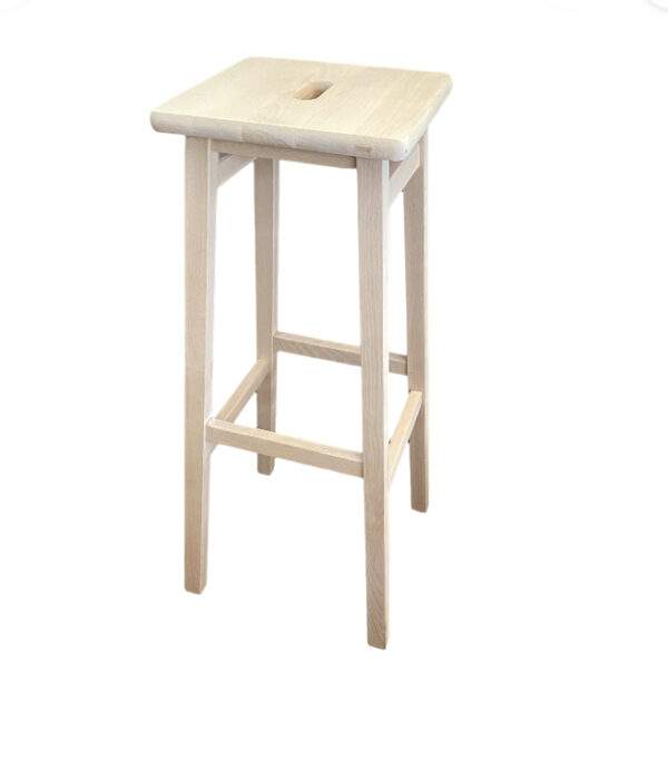 Tabouret carré en hêtre de 80 cm