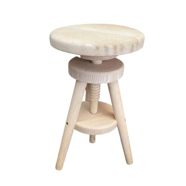 Tabouret à vis en bois (hêtre)