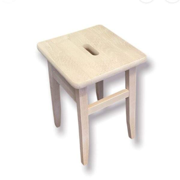 Tabouret carré en hêtre de 45 cm