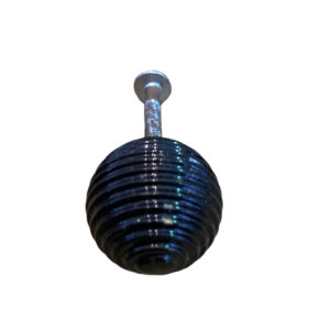 Bouton de meuble vintage en laiton massif laqué noir brillant