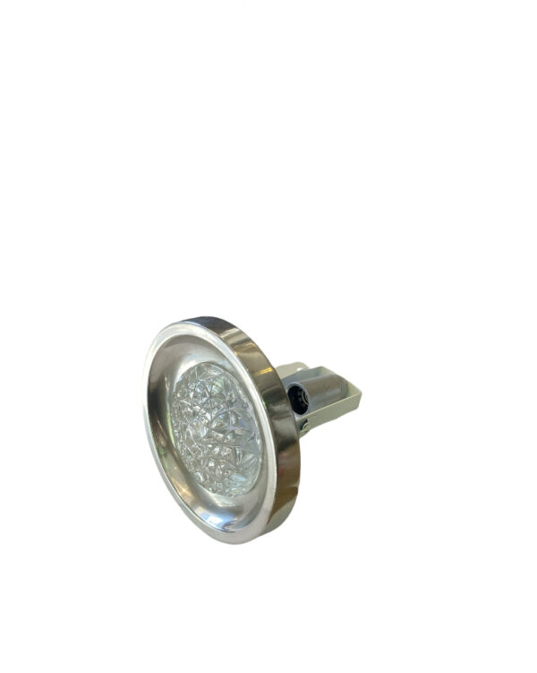 Spot vintage en verre et chromé d'un ancien stock neuve / Small vintage spot to insert in white metal and glass/ Kleine vintage spot om in wit metaal en glas te plaatsen