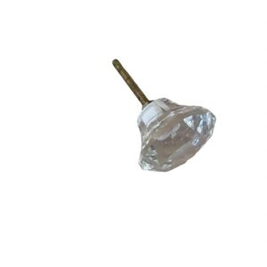 Bouton de meuble en verre taillé diamant transparent