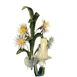Applique florale en métal coloré produit en Italie par la Lustrerie LP florence / Floral wall lamp in colored metal produced in Italy by Lustrerie LP florence/ Gebloemde wandlamp in gekleurd metaal geproduceerd in Italië door Lustrerie LP florence