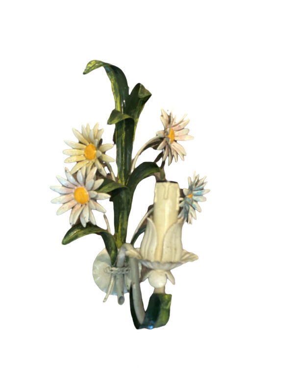 Applique florale en métal coloré produit en Italie par la Lustrerie LP florence / Floral wall lamp in colored metal produced in Italy by Lustrerie LP florence/ Gebloemde wandlamp in gekleurd metaal geproduceerd in Italië door Lustrerie LP florence