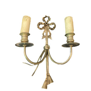 Applique en laiton nickelé /  Wandlamp van vernikkeld messing / Wall lamp in nickel-plated brass